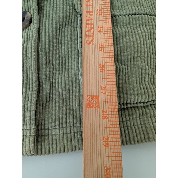 LL Bean Corduroy Barn Jacket Womens Size Medium Green Removable Liner Workwear - Picture 16 of 16